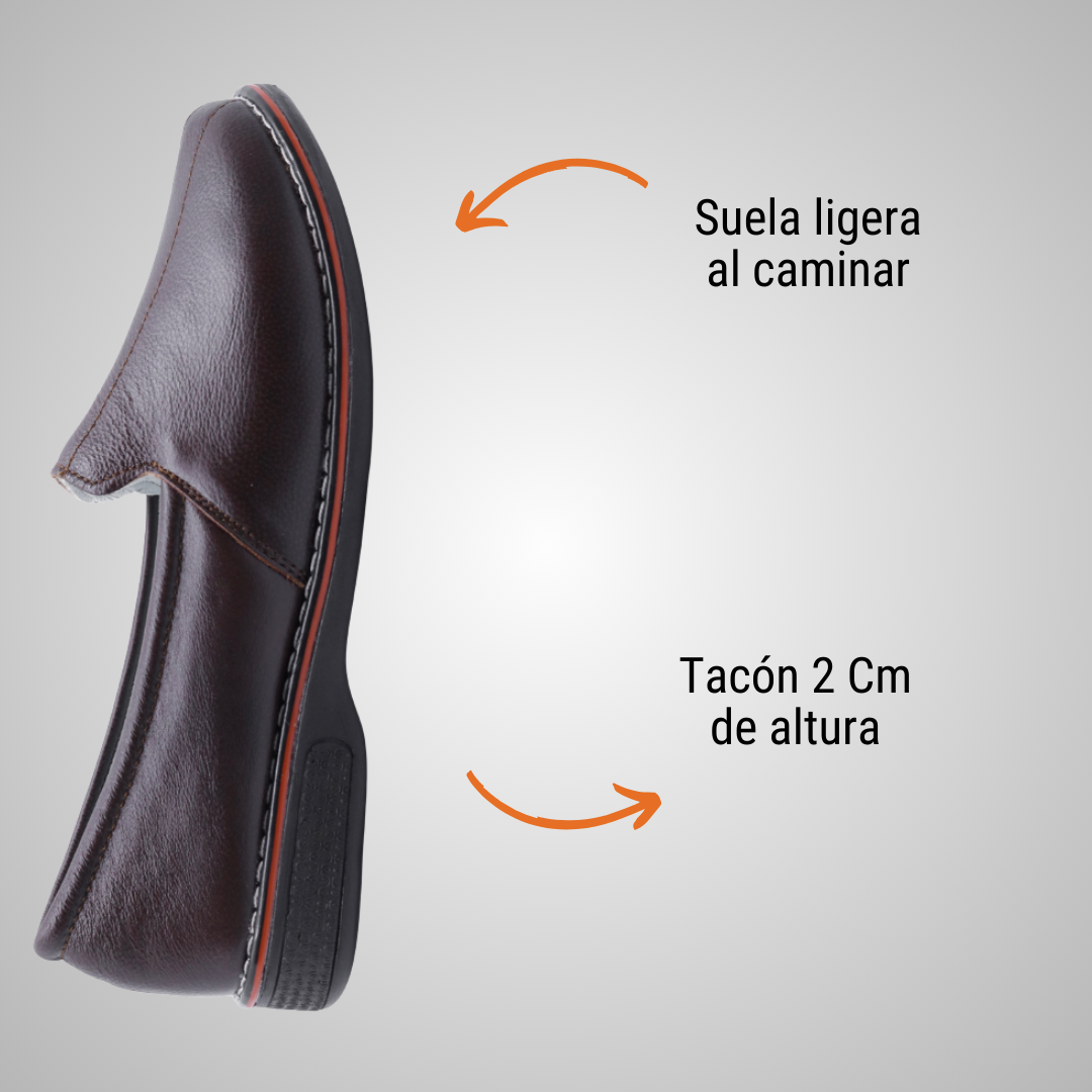 Zapato cómodo para mujer de piel chocolate