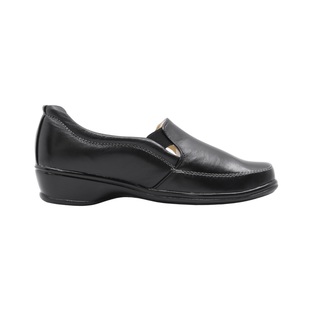 Zapato de vestir cómodo para mujer de piel color negro