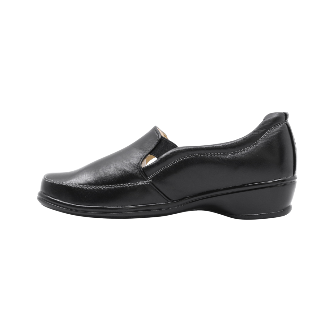 Zapato de vestir cómodo para mujer de piel color negro