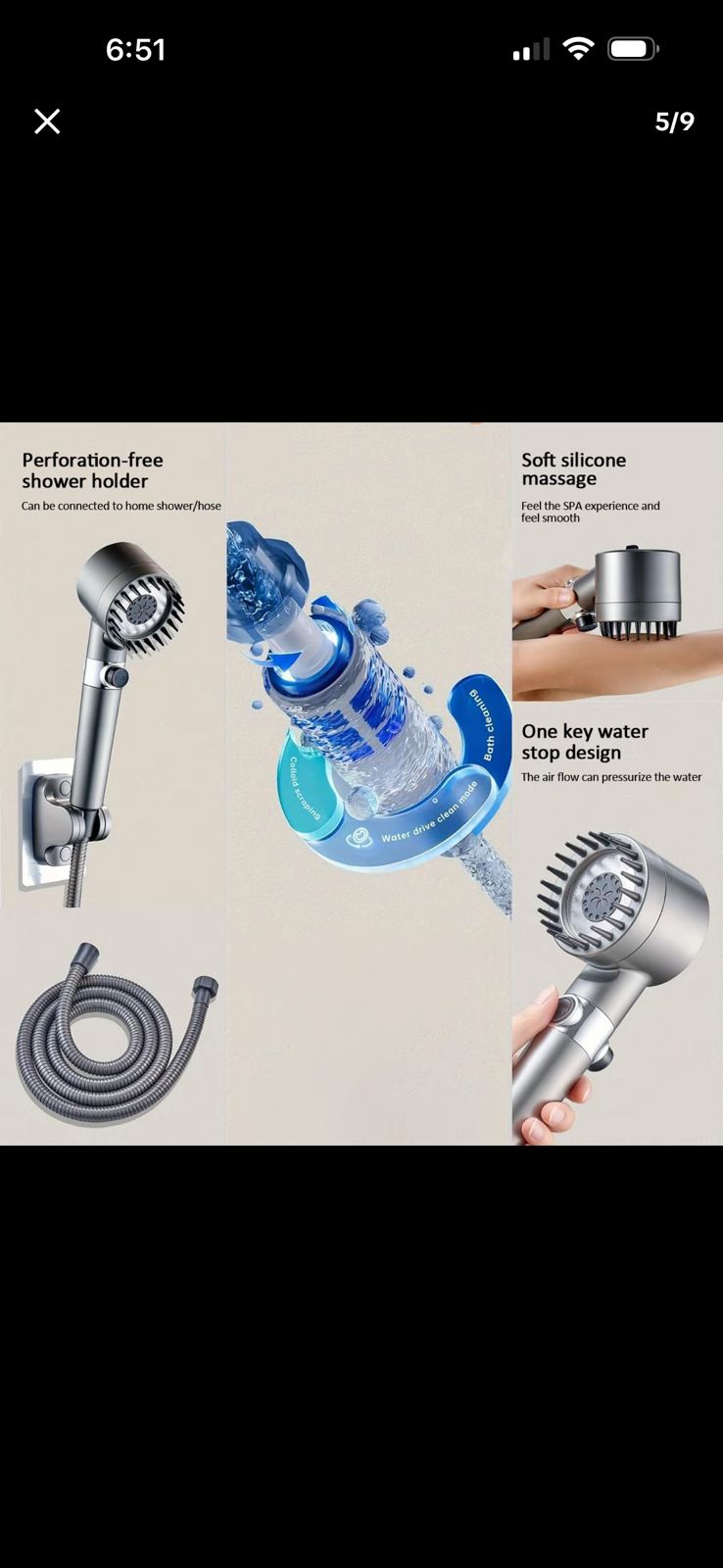 Ducha de mano con 3 ajustes